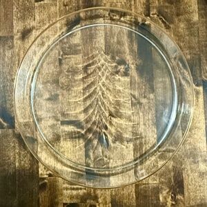 Eddie Bauer Home Holiday Christmas Tree Clear  Glass Platter 16-Carat Rim